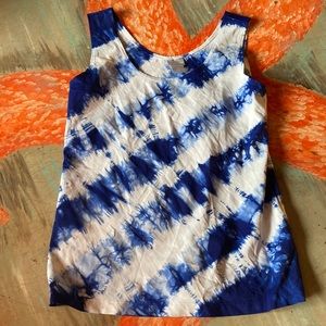 Blue and white tank top